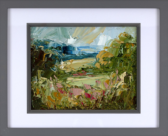 Rupert Aker, Original oil painting on paper, Late Summer, Evening, click to enlarge