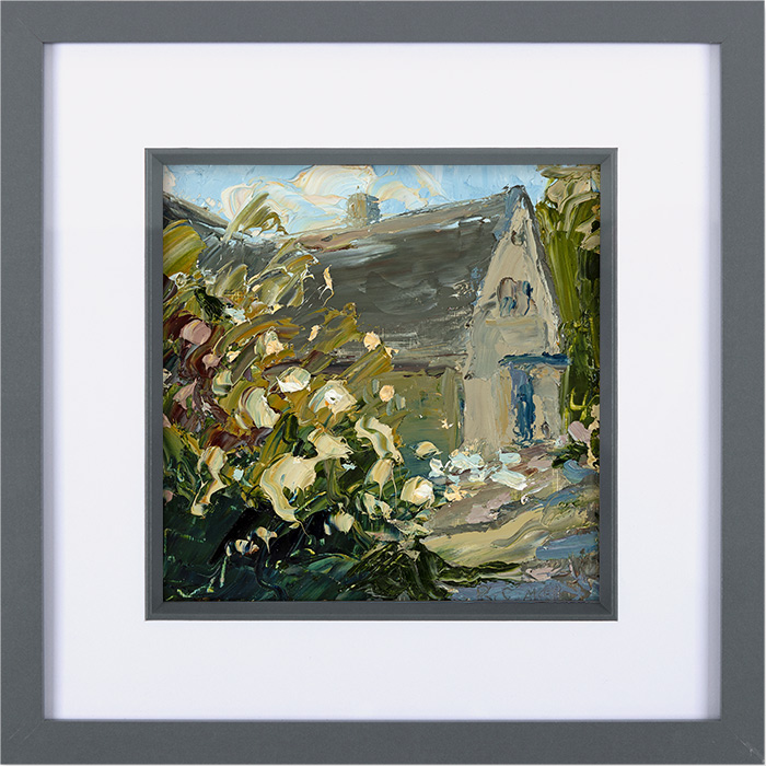 Rupert Aker, Original oil painting on paper, Cottage Garden, click to enlarge