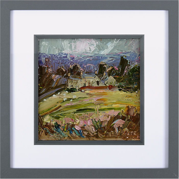 Rupert Aker, Original oil painting on paper, Sheepscombe, November, click to enlarge