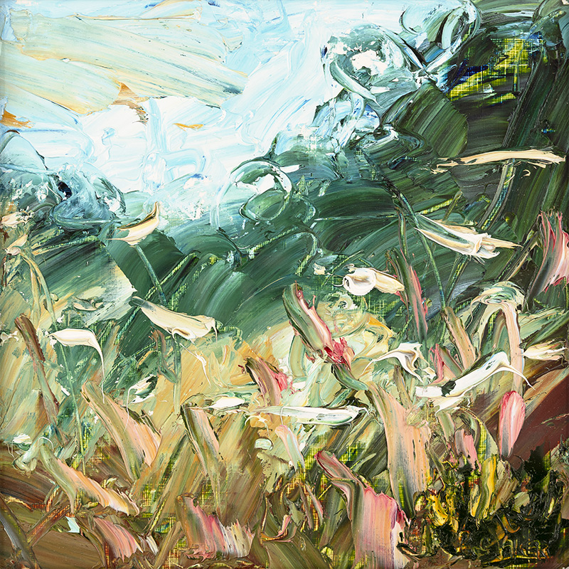 Rupert Aker, Original oil painting on paper, Wild Verge