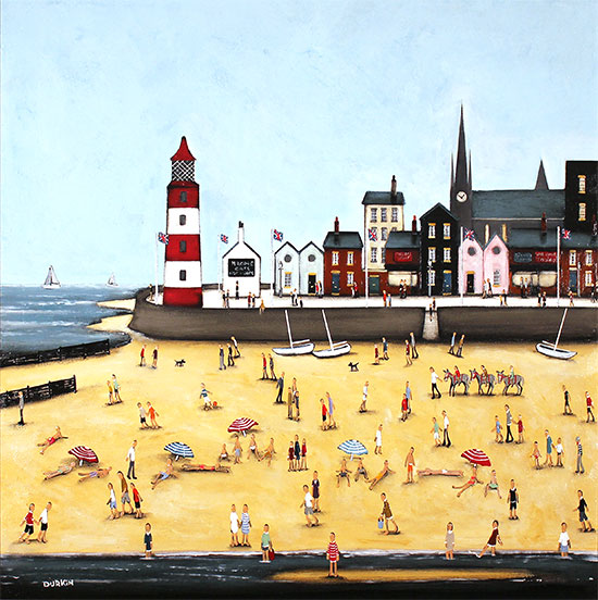 Sean Durkin, Original oil painting on panel, Oh! I Do Like to be Beside the Seaside Without frame image. Click to enlarge