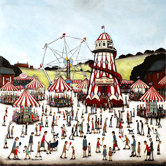 Sean Durkin, Original oil painting on panel, Days of the Fairground  Without frame image. Click to enlarge