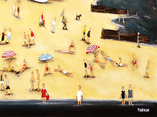 Sean Durkin, Original oil painting on panel, A Day at the Seaside Signature image. Click to enlarge