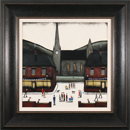 Sean Durkin, Original oil painting on panel, The Town Square