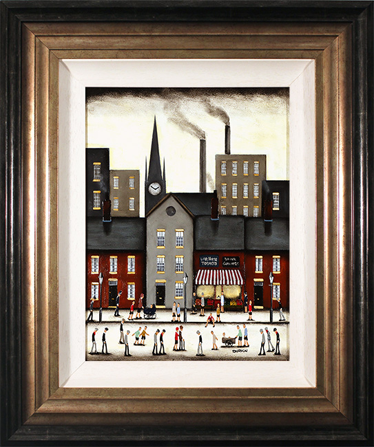 Sean Durkin, Original oil painting on panel, Teatime Bustle 