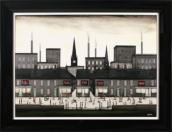 Sean Durkin, Original oil painting on panel, Bustle of the City