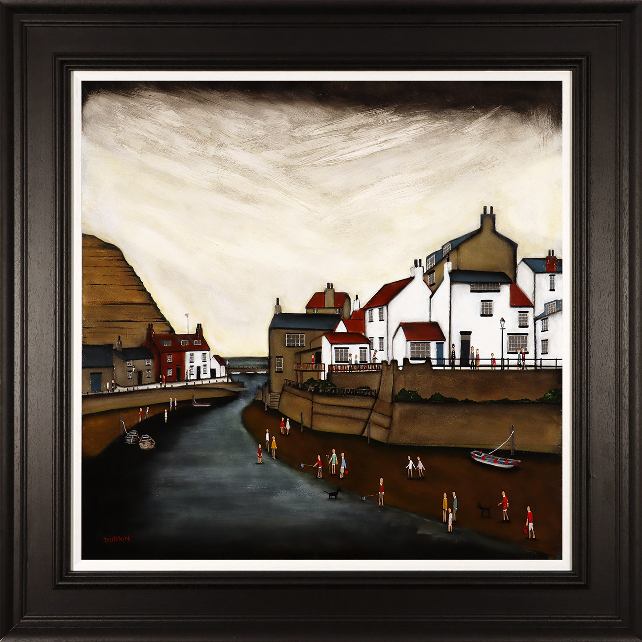 Sean Durkin, Original oil painting on panel, A Paddle at Staithes , click to enlarge