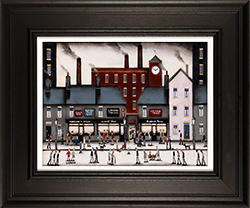 Sean Durkin, Original oil painting on panel, Flat Caps and Chimney Stacks