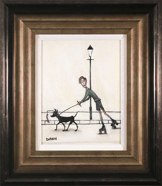 Sean Durkin, Original oil painting on panel, Taking the Dog's Lead