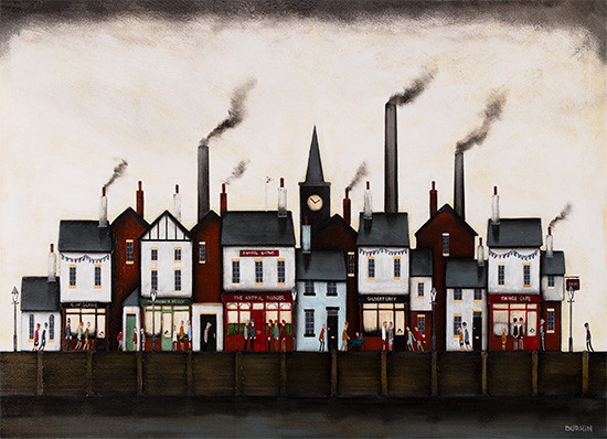 Sean Durkin, Original oil painting on panel, Tales from a Seaside Town