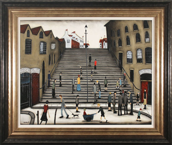 Sean Durkin, Original oil painting on panel, Streets Above, click to enlarge