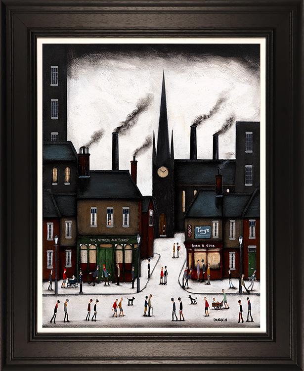 Sean Durkin, Original oil painting on panel, The Talk About Town