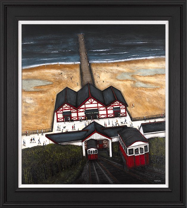 Sean Durkin, Original oil painting on panel, Lift to Town, Saltburn , click to enlarge