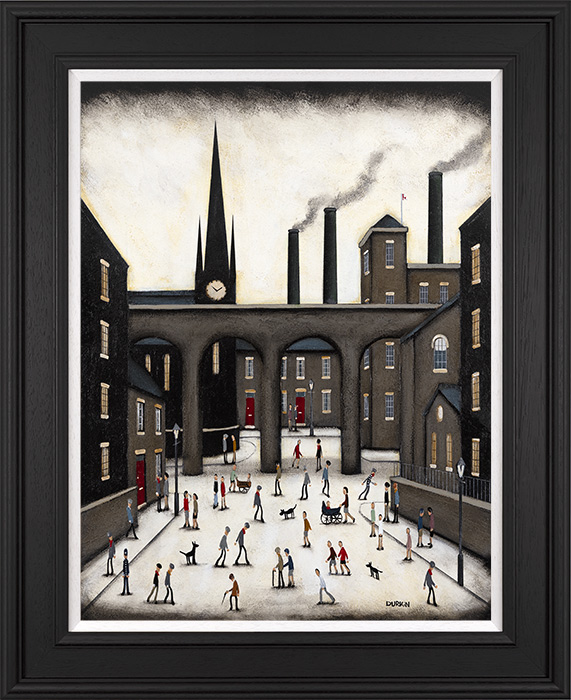 Sean Durkin, Original oil painting on panel, Rendezvous at the Bridge
