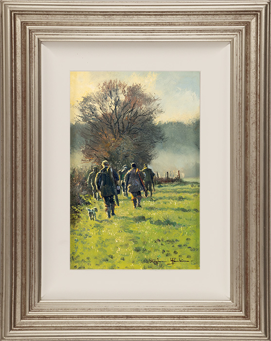 Stephen Hawkins, Original oil painting on panel, The Shooting Party, click to enlarge