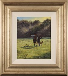 Stephen Hawkins, Original oil painting on panel, The Gamekeepers