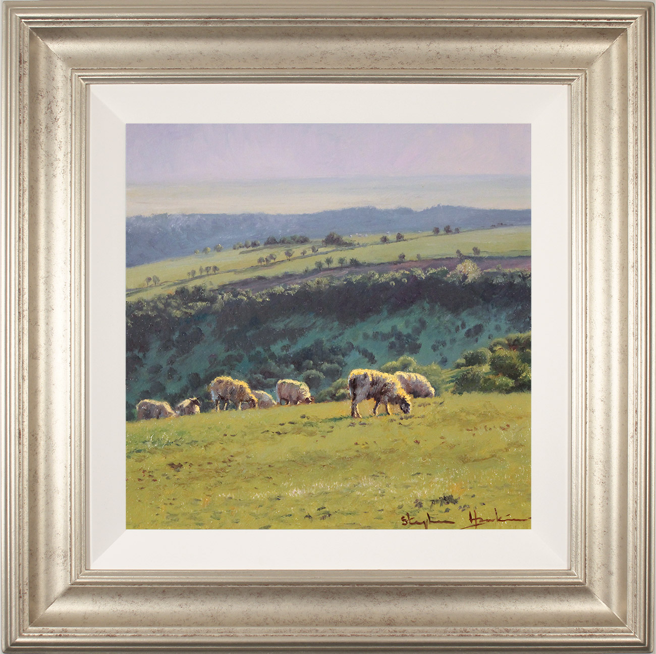 Stephen Hawkins, Original oil painting on panel, Summer Pasture, Swaledale. Click to enlarge