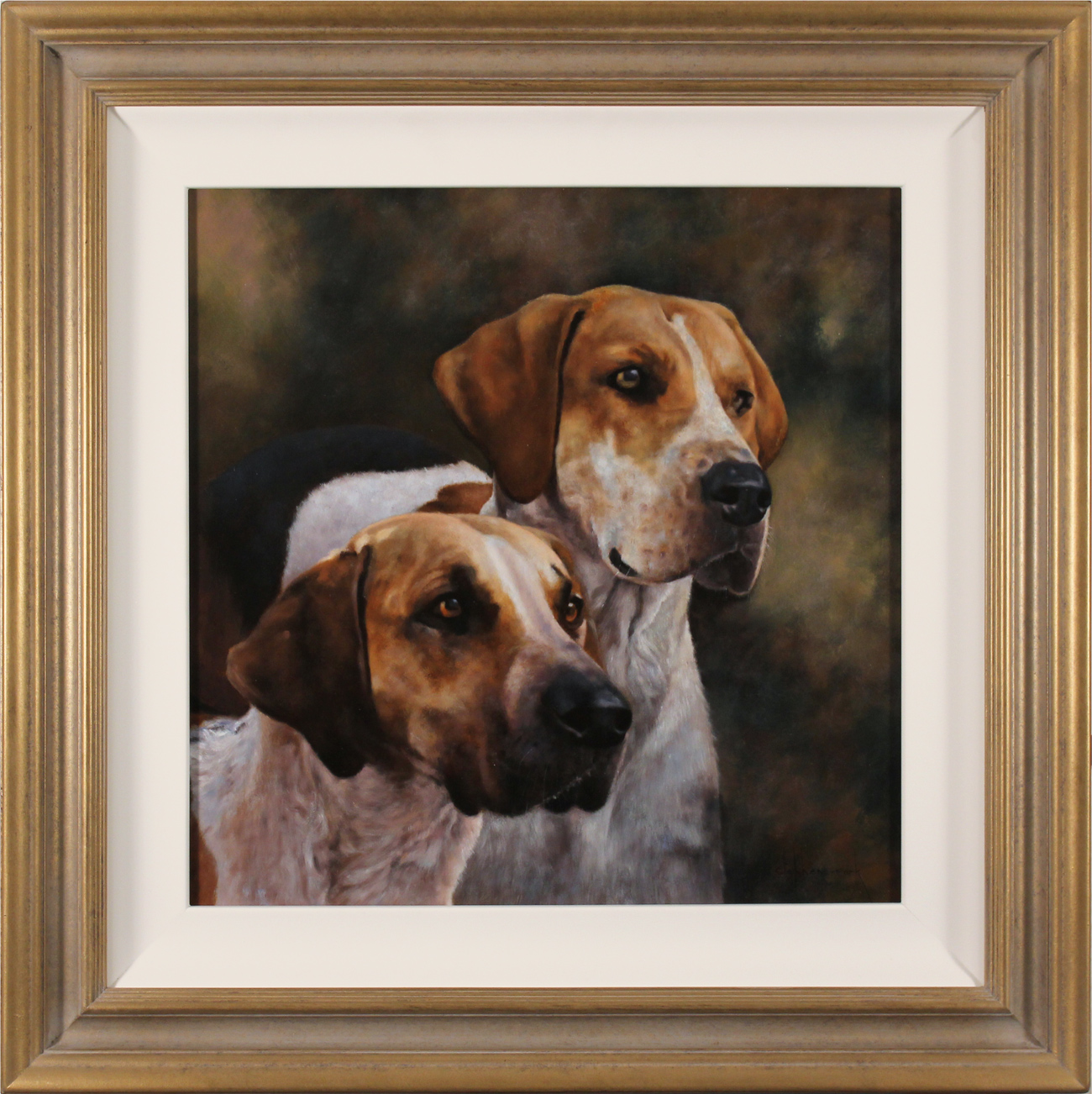 Stephen Park, Original oil painting on panel, Hounds. Click to enlarge
