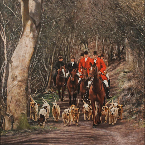 Stephen Park, Original oil painting on panel, The Hunt Without frame image. Click to enlarge