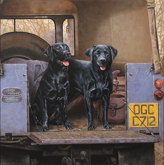 Stephen Park, Original oil painting on panel, Gun Dogs Without frame image. Click to enlarge
