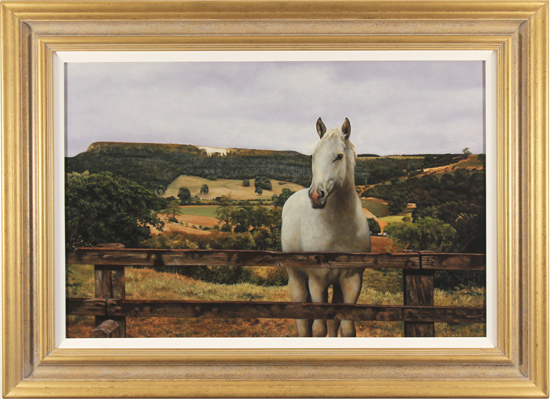 Stephen Park, Original oil painting on panel, White Horse at Kilburn 