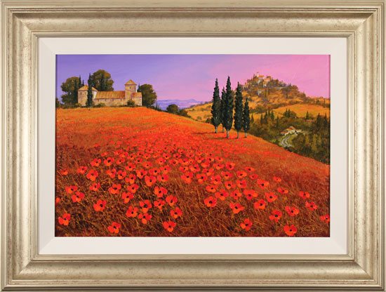 Steve Thoms, Original oil painting on panel, Fields of Tuscany 