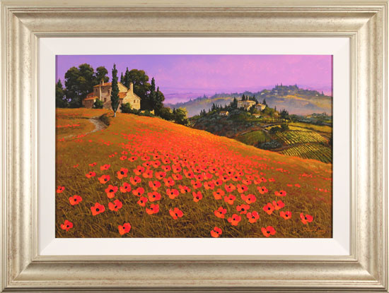 Steve Thoms, Original oil painting on panel, Tuscan Sunset, click to enlarge