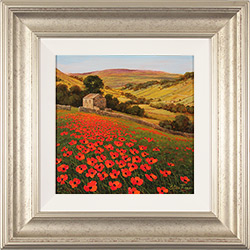 Steve Thoms, Original oil painting on panel, Poppy Field, Yorkshire Dales Large image. Click to enlarge
