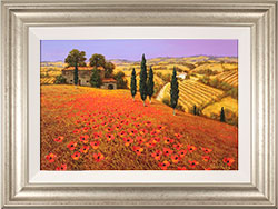 Steve Thoms, Original oil painting on panel, Tuscan Poppies Large image. Click to enlarge