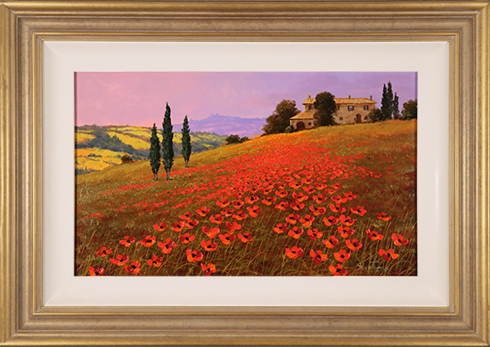Steve Thoms, Original oil painting on panel, Dawn in Tuscany 