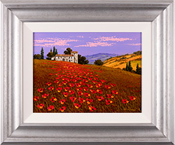 Steve Thoms, Original oil painting on panel, Tuscan Sunset