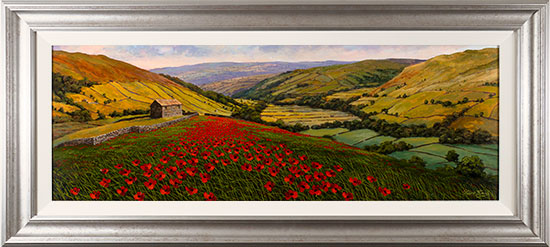 Steve Thoms, Original oil painting on panel, Wild Poppies, Yorkshire Dales