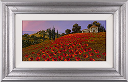 Steve Thoms, Original oil painting on panel, Tuscan Poppies