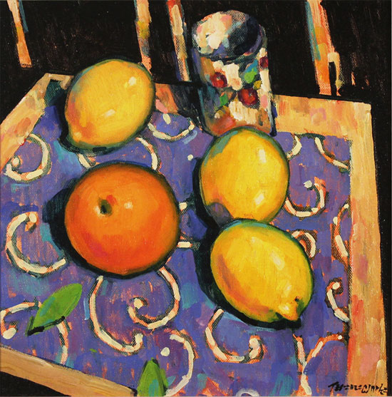 Terence Clarke, Original acrylic painting on canvas, Spanish Lemons Without frame image. Click to enlarge