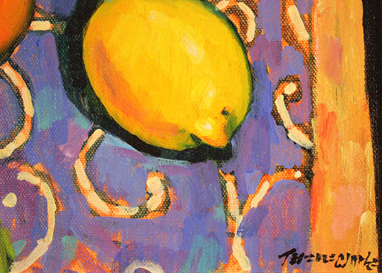 Terence Clarke, Original acrylic painting on canvas, Spanish Lemons Signature image. Click to enlarge