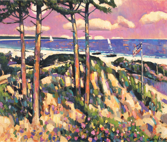 Terence Clarke, Original oil painting on canvas, Moonrise, Cape Cod Without frame image. Click to enlarge