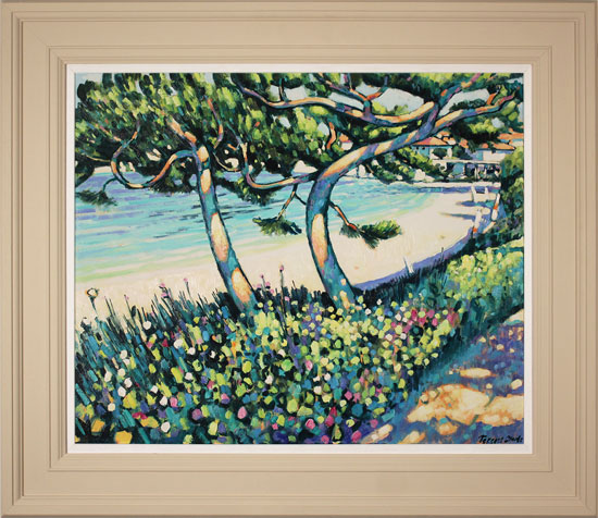 Terence Clarke, Original acrylic painting on canvas, Pine Shadows, Cap Ferrat 