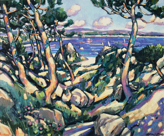 Terence Clarke, Original oil painting on canvas, Wild Pines near Theoule sur Mer Without frame image. Click to enlarge