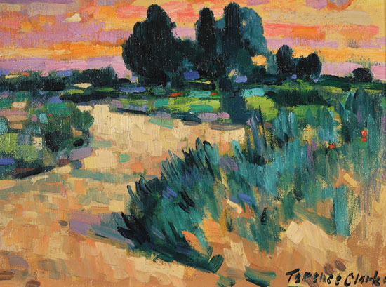 Terence Clarke, Original oil painting on canvas, Delfland Sunset Signature image. Click to enlarge