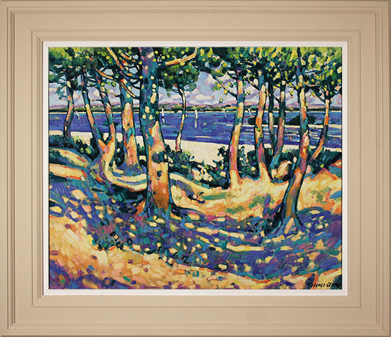 Terence Clarke, Original oil painting on canvas, Lakes and Trees at La Marina  