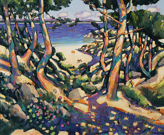 Terence Clarke, Original oil painting on canvas, Pines near La Ciotat  Without frame image. Click to enlarge