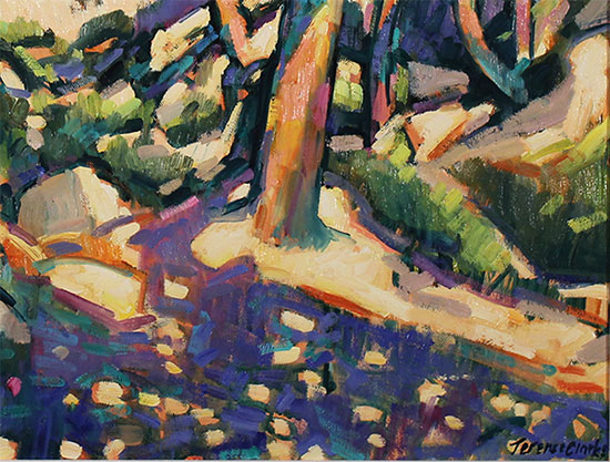 Terence Clarke, Original oil painting on canvas, Pines near La Ciotat  Signature image. Click to enlarge