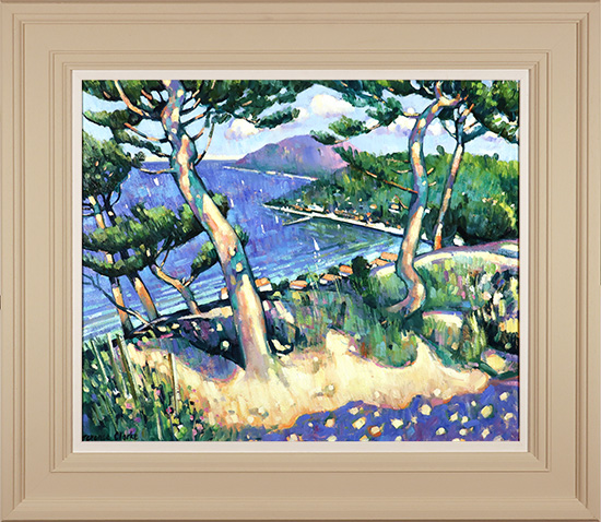 Terence Clarke, Original oil painting on canvas, Pines Above the Bay, Theoule sur Mer