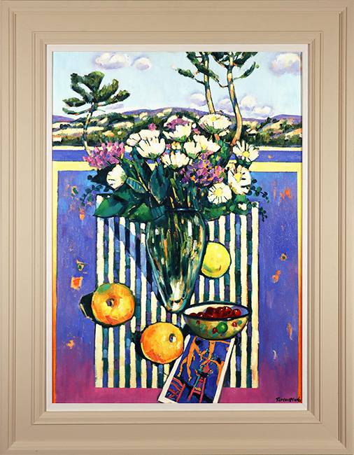 Terence Clarke, Original oil painting on canvas, Flowers in the Window