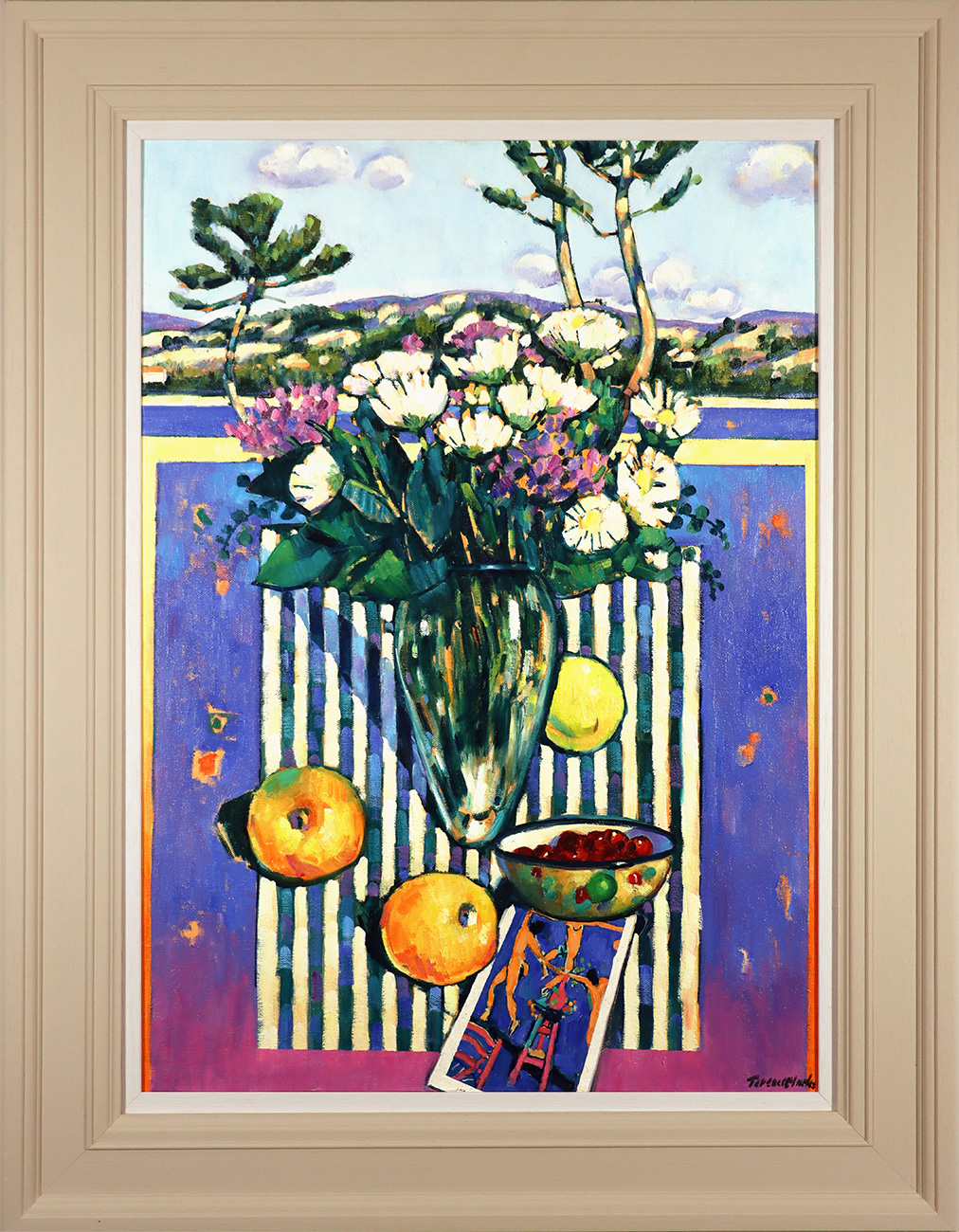 Terence Clarke, Original oil painting on canvas, Flowers in the Window, click to enlarge