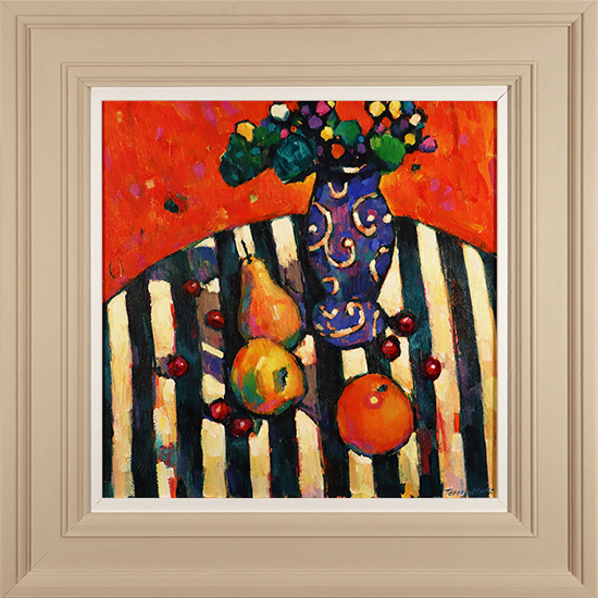 Terence Clarke, Original acrylic painting on canvas, Still Life with Blue Pot