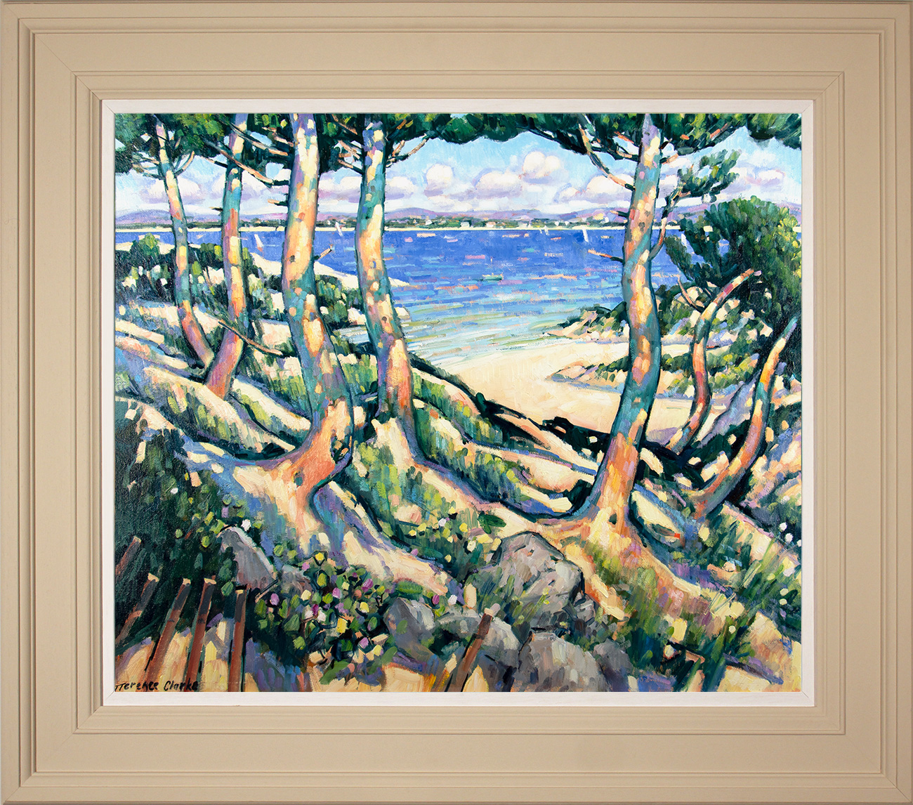 Terence Clarke, Original oil painting on canvas, Wild Pines near La Ciotat, click to enlarge