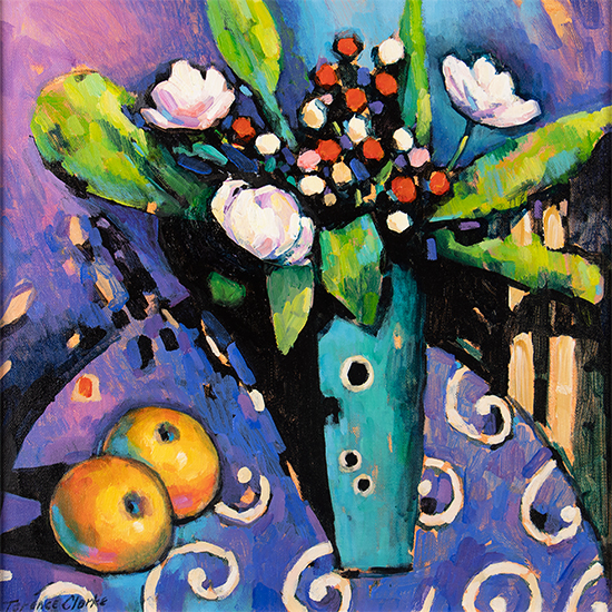 Terence Clarke, Original acrylic painting on canvas, Harmony in Blue