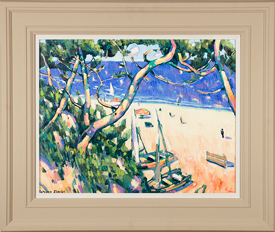 Terence Clarke, Original oil painting on canvas, Pines Above Théoule sur Mer 