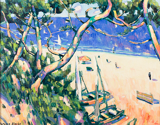 Terence Clarke, Original oil painting on canvas, Pines Above Th?oule sur Mer